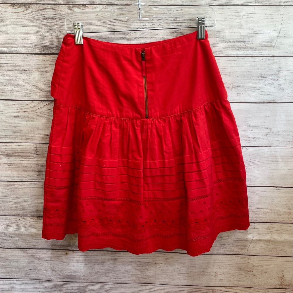 EXCELLENT CONDITION MAEVE/ANTHROPOLOGIE PAIX SKIRT IN RED - Picture 7 of 8
